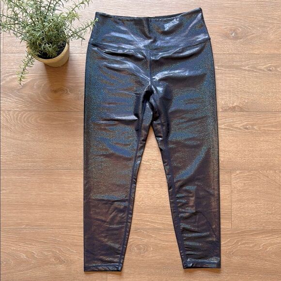 ZYIA MIDNIGHT BLUE SPARKLE ATHLETIC LEGGINGS LIKE NEW SIZE 12 - Picture 1 of 5